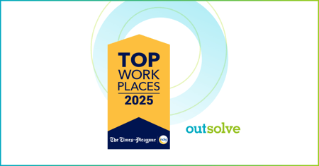 OutSolve wins Top Work Places 2025 award banner