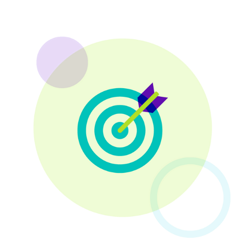 abstract circles with illustration of a bullseye and arrow