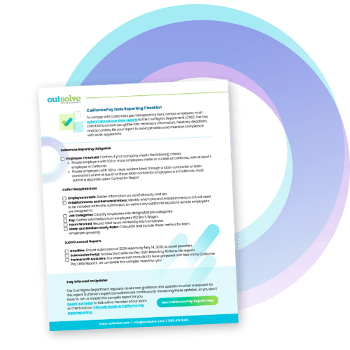 thumbnail of the CA pay checklist over layered, stylized circles