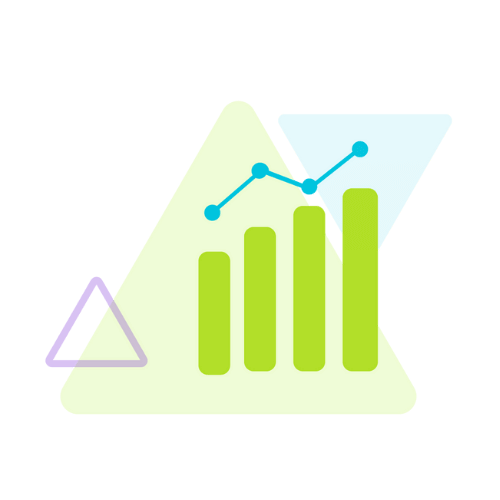 abstract triangles with bar graph