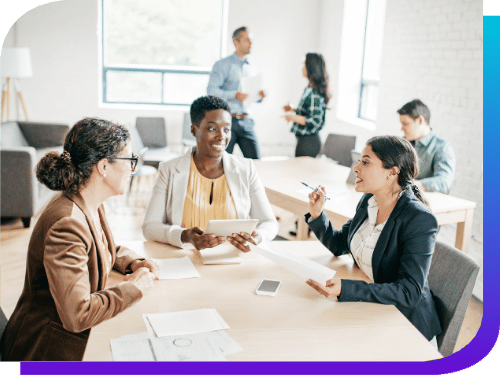 a team of professionals at conference table