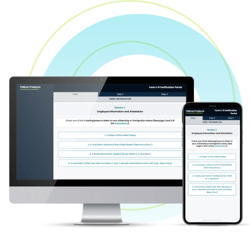 a laptop and mobile phone showcasing i-9 solution