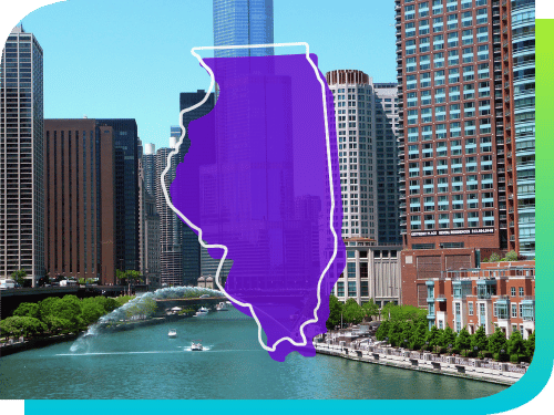 a graphic of the state of Illinois