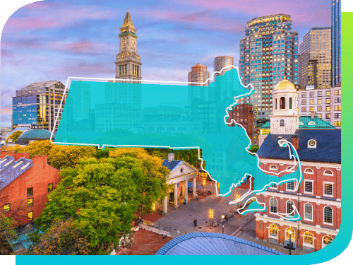 a graphic of the state of Massachusetts