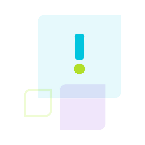 abstract shapes with exclamation point