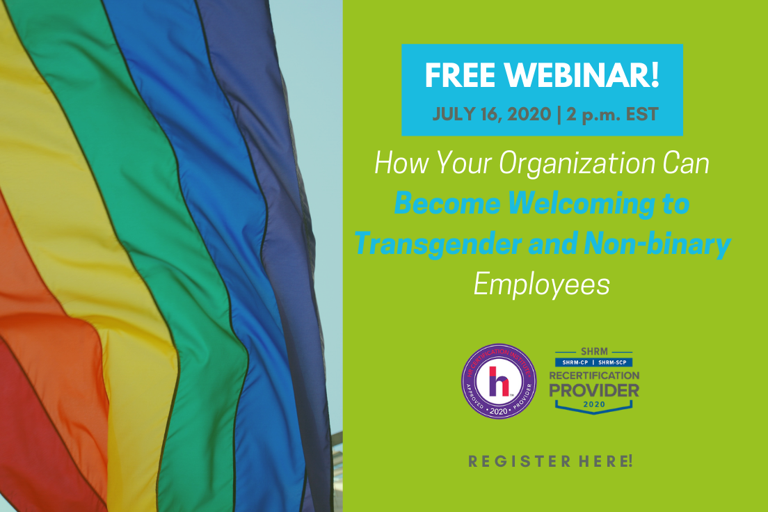 OutSolve to Host Free Webinar: How Your Organization Can Become Welcoming to Transgender & Non-binary Employees